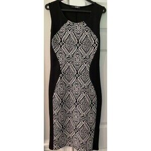 Geometric B/W cocktail dress